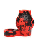 Creature Cocks Hell Bound Penis Sleeve & Ball Stretcher - Large, Red/Black
