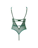 Seraphim Embroidered Sheer Wired Bodysuit - Aventurine Green -