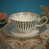 Elvira Silver Screen Stripe Teacup and Saucer