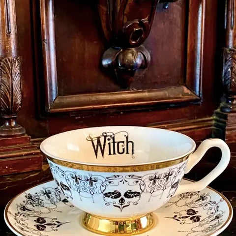 Nouveau Witch Teacup and Saucer