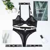 Obsession Strapped Four Piece Set - Black -