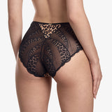Mirage Lace Back Panty - Brown/Black -