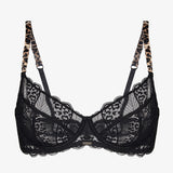 Mirage Underwire Demi Cup Bra - Brown/Black -