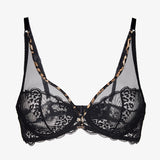 Mirage Plunge Underwire Bra - Brown/Black -