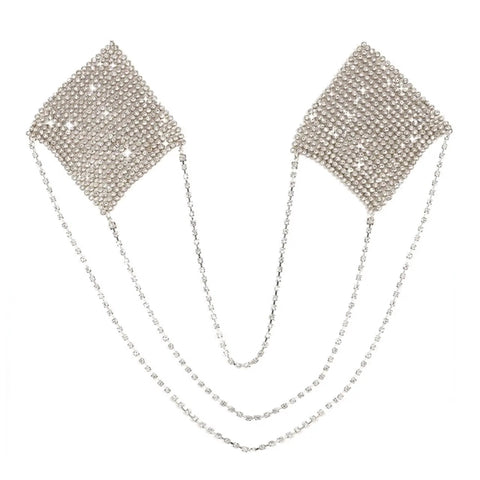 Chain Reaction Metal Mesh Jewel Reusable Pasties - Silver