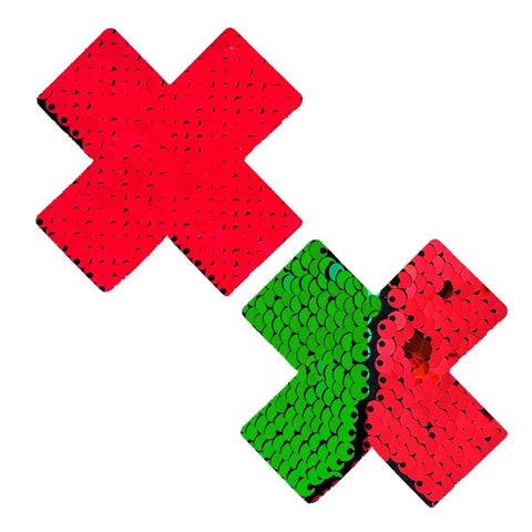 Jingle Bells Red To Green Sequin X Factor Pasties