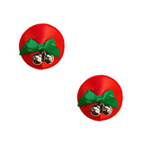Jingle Deez Bells Reusable Silicone Nipple Pasties - Red/Green