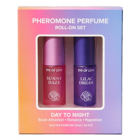 Eye of Love Pheromone Parfum Set 0.34 oz. Roll-On Sunny Daze/Lilac Dream