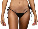 Tie Side Scrunch Back Bottom - Black - One Size