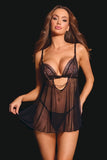 Feline Fatale Babydoll & G-String - Black -