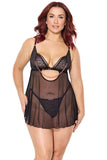 Feline Fatale Babydoll & G-String - Black -