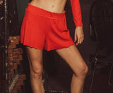 Modal Rib Shorts - Scarlett/Black Mini Dot -