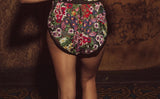 Embroidery Tap Shorts - Multicolor Floral/Black -