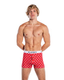 Playboy Mens Argyle Boxer Briefs - Red/White -