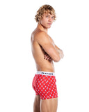 Playboy Mens Argyle Boxer Briefs - Red/White -