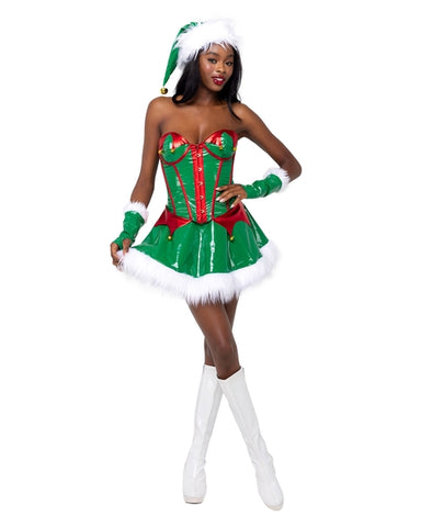 2 Piece Santa's Elf - Green/Red/White -