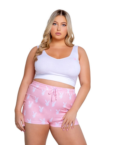 Playboy Slumber Bunny 2-Piece Set - Pink/White -