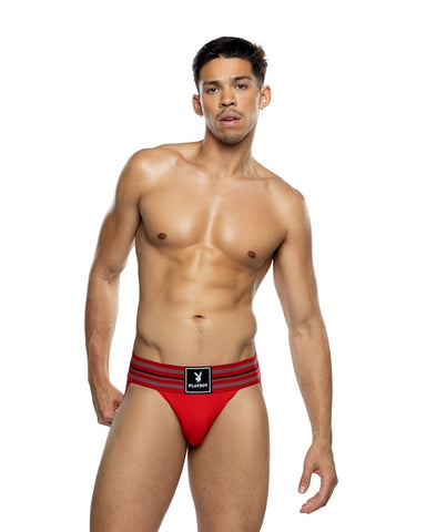Playboy Mens Locker Room Classic Jock - Red -