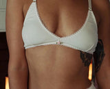 Rib Bralette - White/Petal Pink -