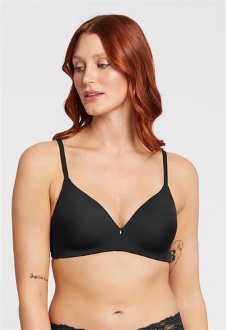 Wire-Free Wireless T-Shirt Bra - Black -