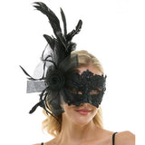 Fascinator mask with Feathers Aside - Black