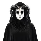 Demon Queen Horned Mask - Black/White