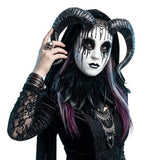 Demon Queen Horned Mask - Black/White