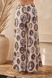 Vintage Portrait Print Wide Leg Pants - Ivory -
