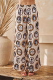 Vintage Portrait Print Wide Leg Pants - Ivory -