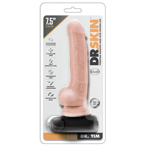 Blush Dr. Skin Dr. Tim 7.5" Cock w/Suction Cup - Vanilla