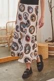 Vintage Portrait Print Midi Skirt - Ivory -