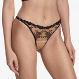Infinite Adjustable Lace G-String - Beige/Black -