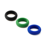 Je Joue Silicone Cock Ring 3-Piece Set - Black/Green/Blue