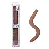 Silicone Studs® Bend and Hold Dual Dong 16" - Brown