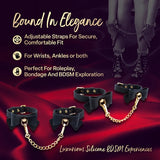 Temptasia Ardor Wrist & Ankle Restraints Black with Bow