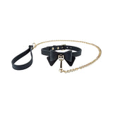 Temptasia Ardor Collar & Leash Black with Bow