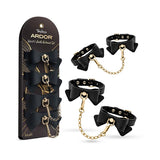 Temptasia Ardor Wrist & Ankle Restraints Black with Bow