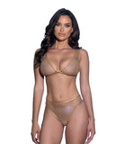 Think Sparkle Rhinestone Bralette Two Piece Set - Nude -