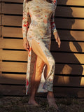 Mesh Maxi Dress - Honeybee Floral -