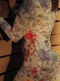 Mesh Maxi Dress - Honeybee Floral -