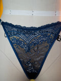 Lace G-String - Denim & Brass -