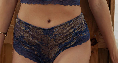Lace High Waist Hipster - Denim & Brass -