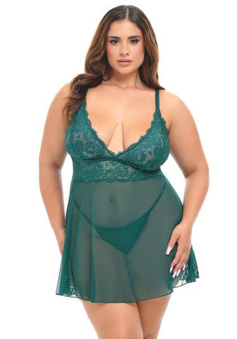 Alessia Babydoll and G-String - Rain Forest -