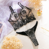 Noir Obsession Corset and Panty Set - Black -