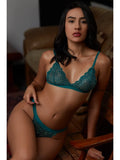 Crystal Lace Bralette Set - Emerald -