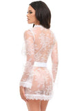 Amore Eyelash Lace Robe - White -