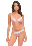 Glinda Two Piece Bra and Panty Set - Lilas/Bright White -