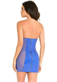 Rider Vinyl Bustier Dress - Cobalt Blue -