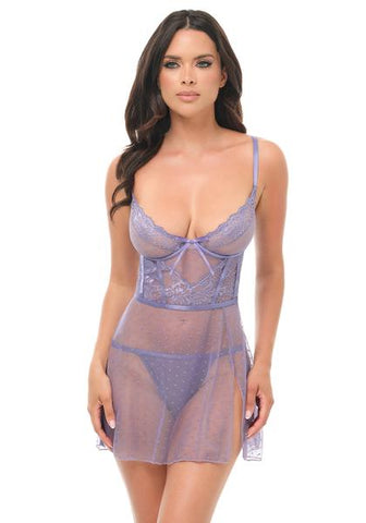 Vanessa Babydoll and G-String - Purple Haze -