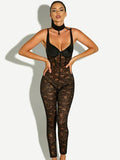 Wear Me Now, Wear Me Later Snake Lace Bodysuit - Black -